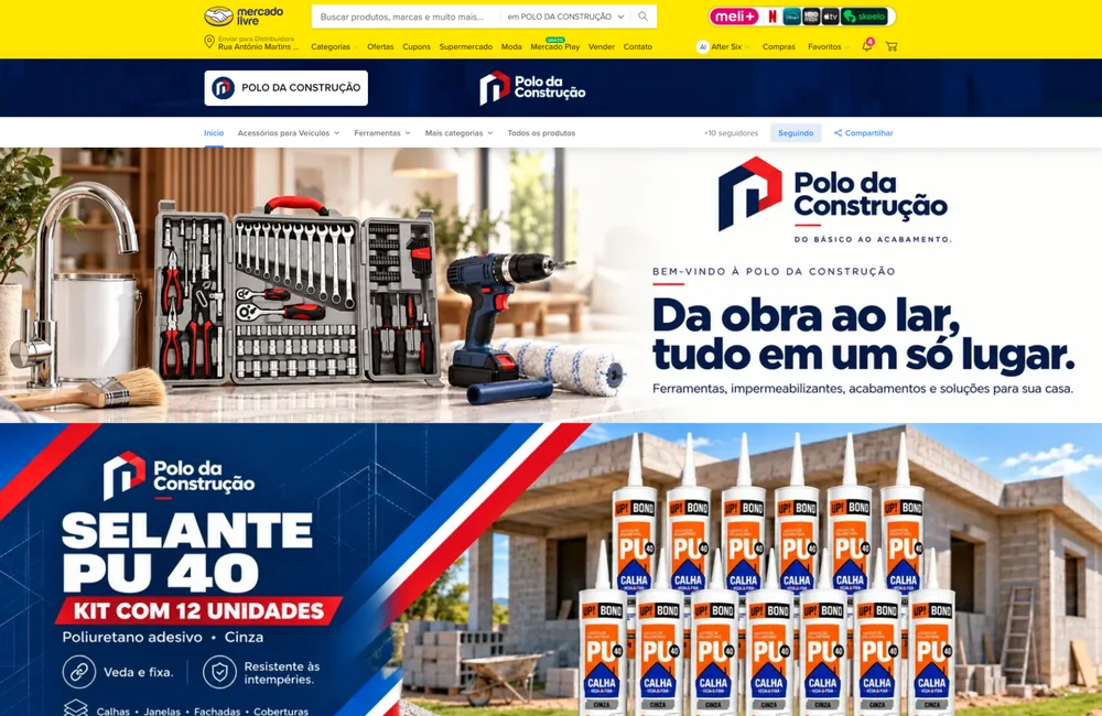 Prévia do projeto: Polo da Construção — Página da loja no Mercado Livre